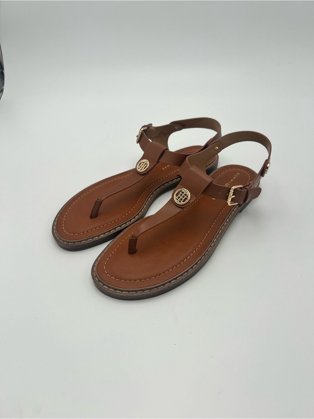 Tommy Hilfiger Brown Bennia Flat Thong Sandals